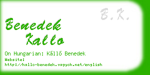 benedek kallo business card